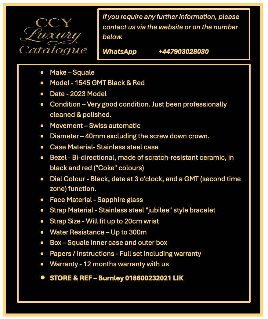 Squale 1545 GMT Black & Red