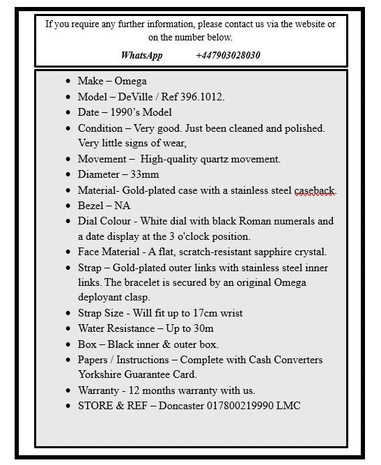 Omega DeVille / Ref 396.1012