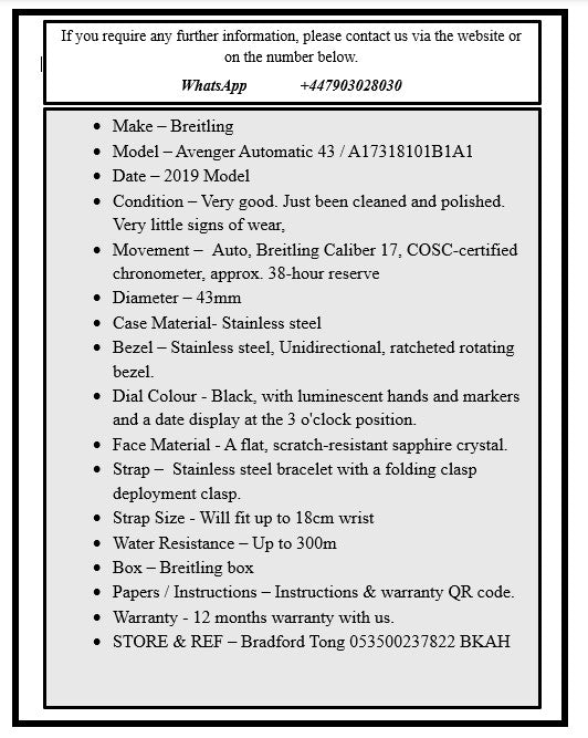 Breitling Avenger Automatic 43 / A17318101B1A1