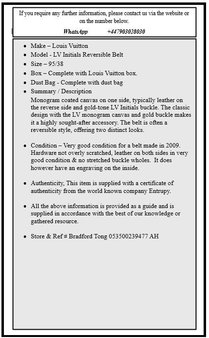 Louis Vuitton LV Initials Reversible Belt