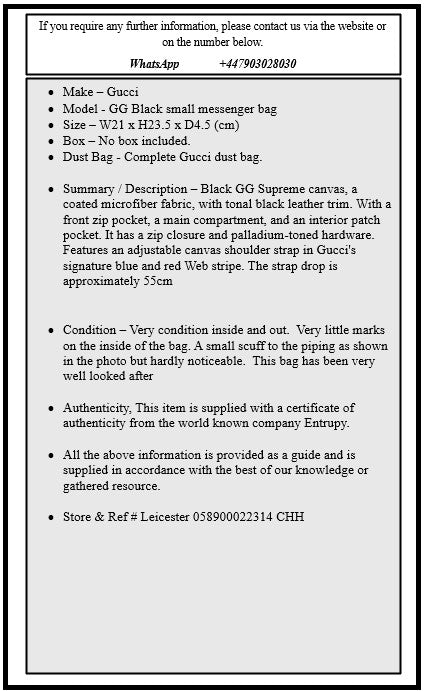 Gucci GG Black small messenger bag