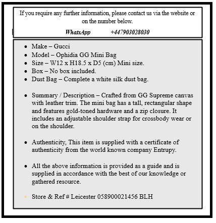 Gucci Ophidia GG Mini Bag