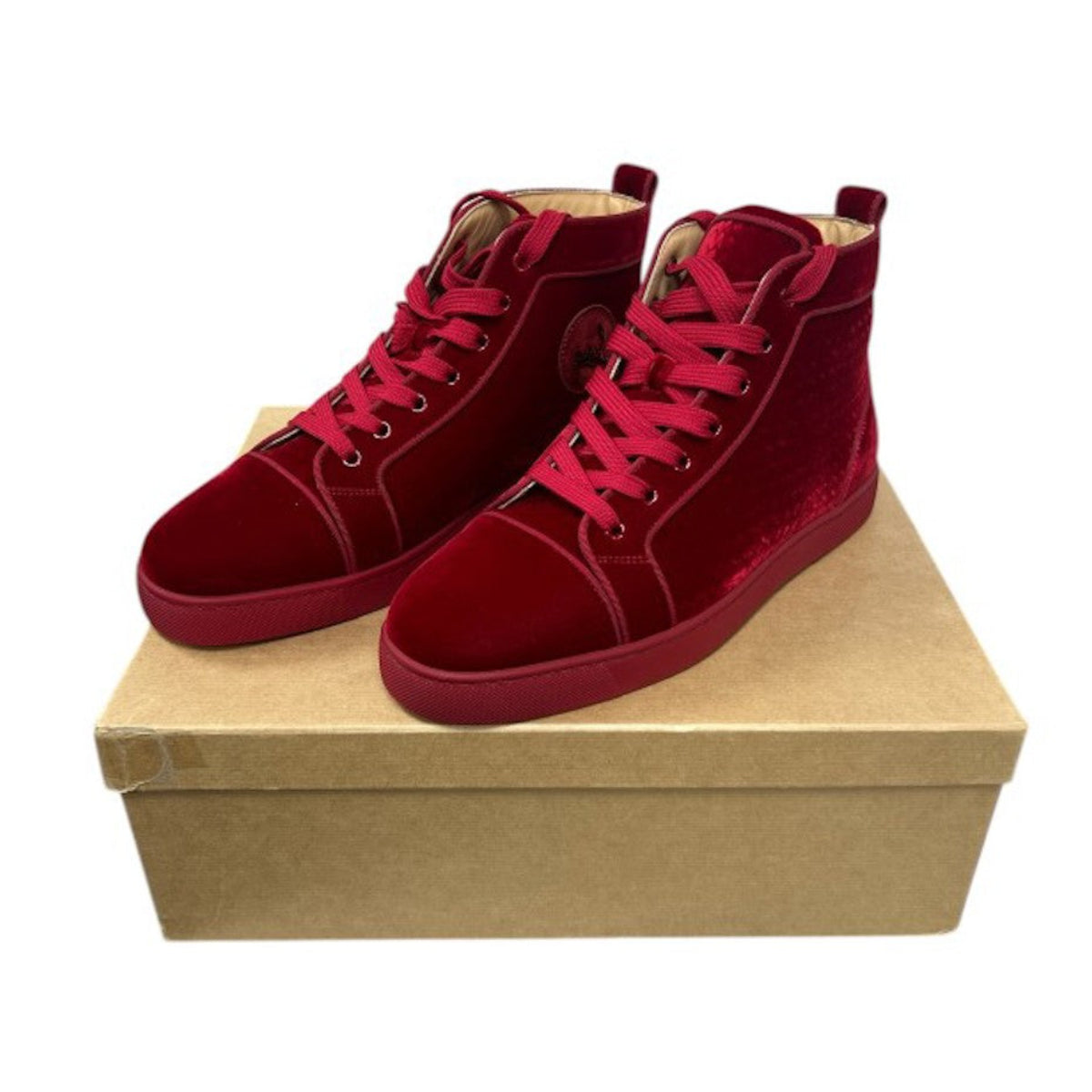Christian Louboutin Louis Orlato Red Velvet Boots