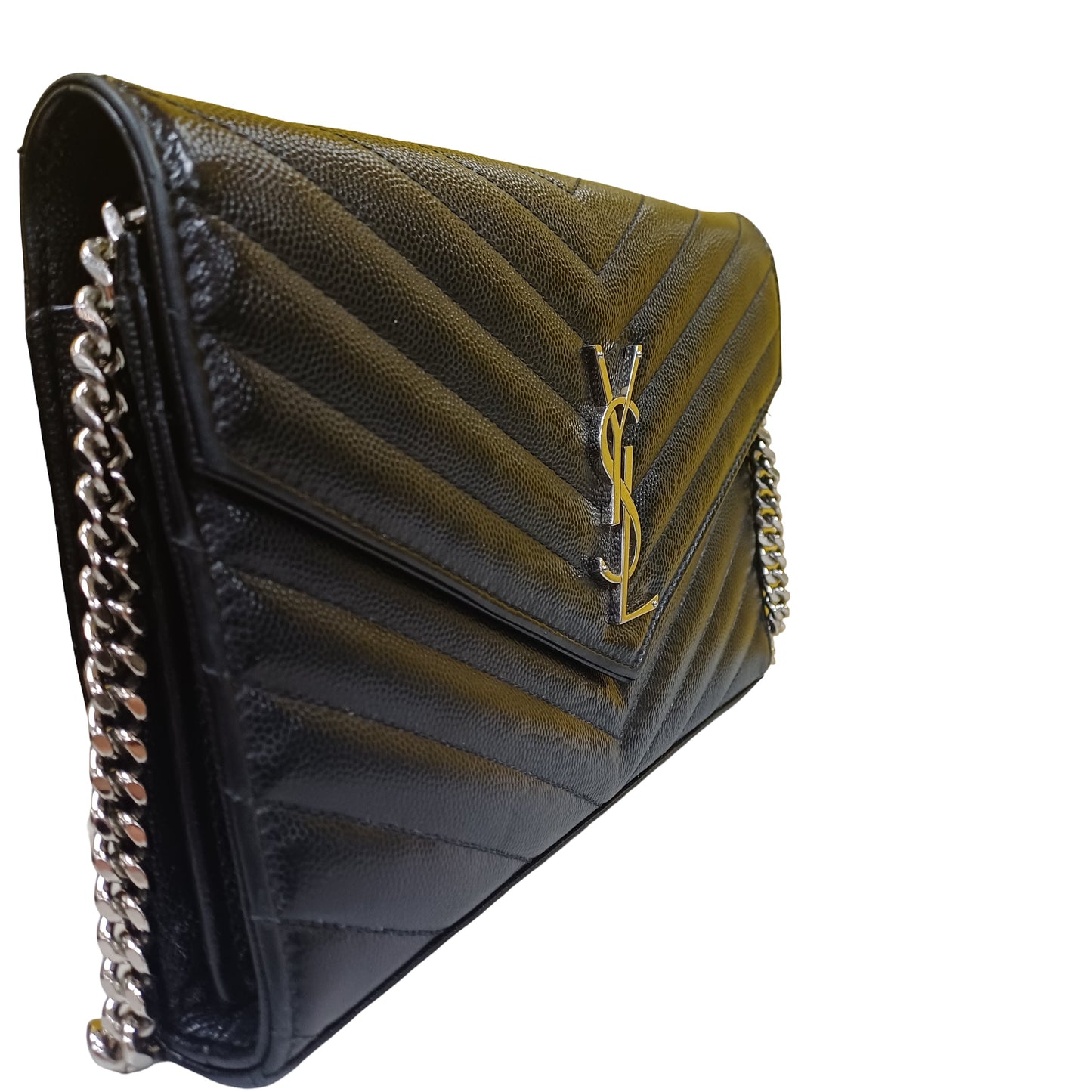 Saint Laurent Cassandre Leather Wallet On Chain