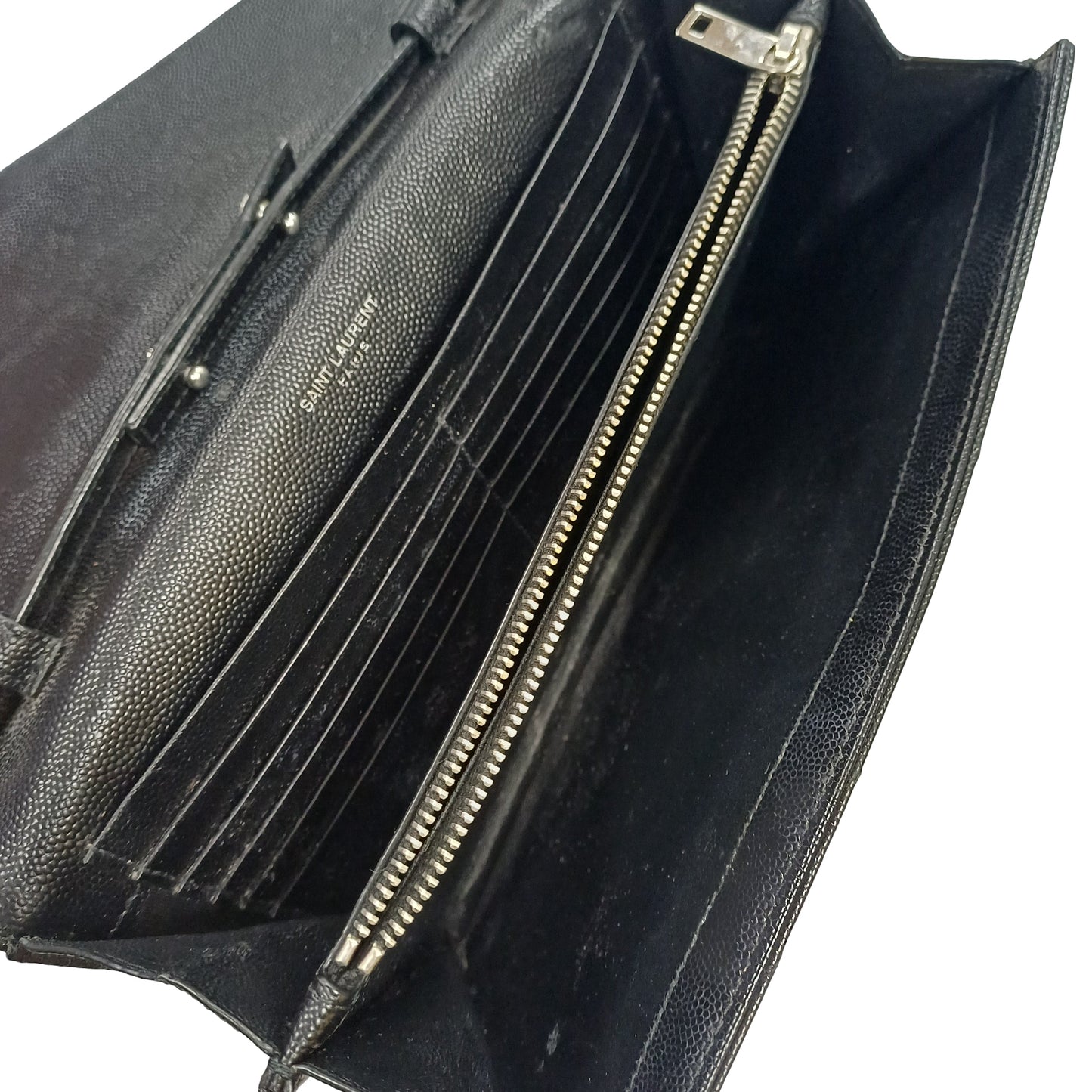Saint Laurent Cassandre Leather Wallet On Chain