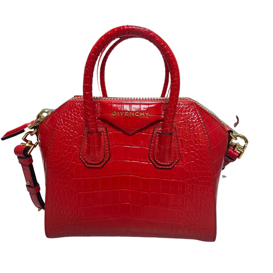 Givenchy Calfskin Crocodile Embossed Mini Antigona