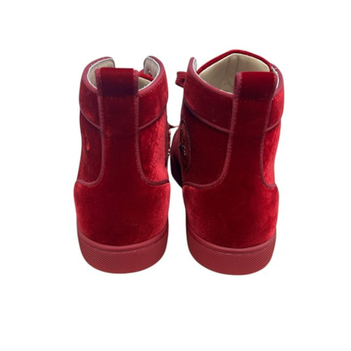 Christian Louboutin Louis Orlato Red Velvet Boots