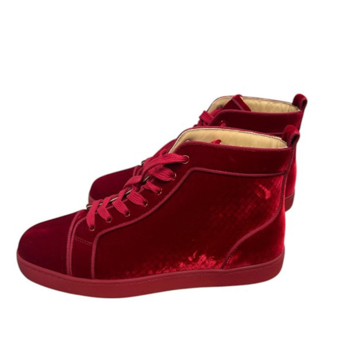 Christian Louboutin Louis Orlato Red Velvet Boots