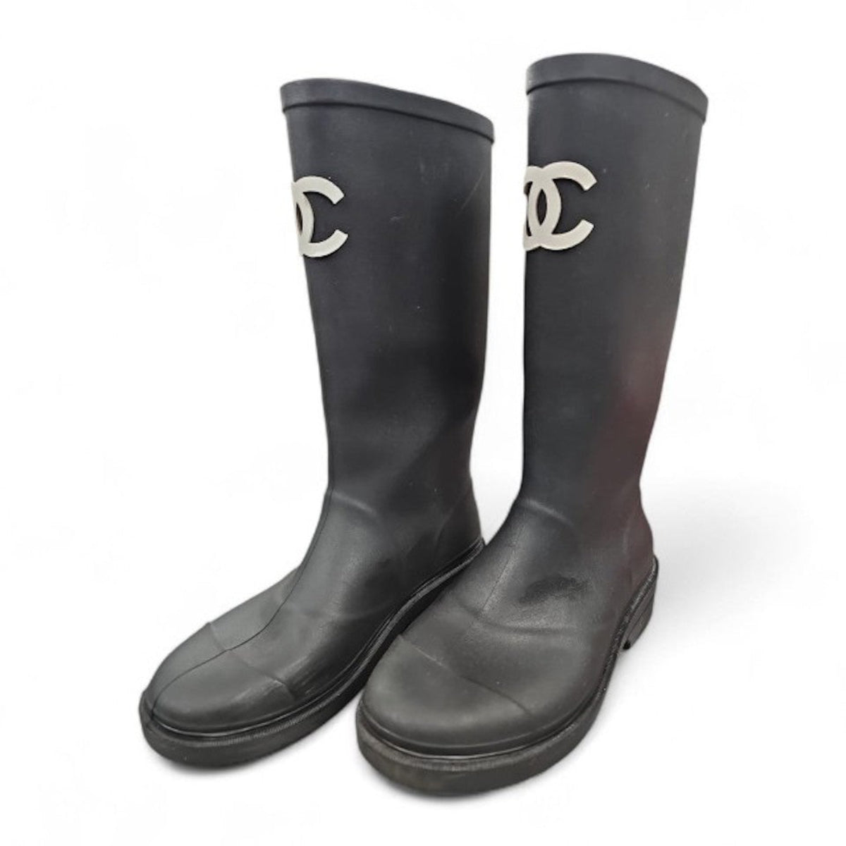 Chanel Interlocking CC Rubber Boots