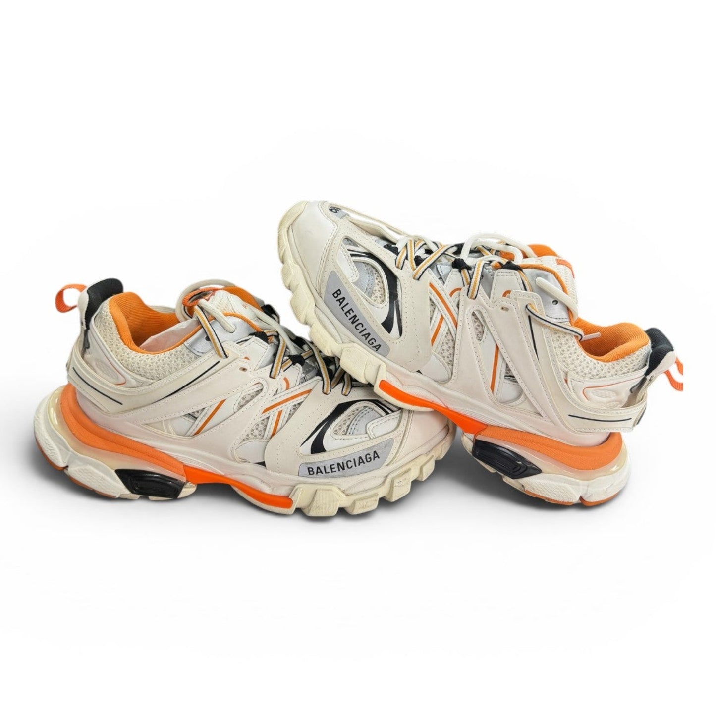 Balenciaga Tracks Orange & White Trainers
