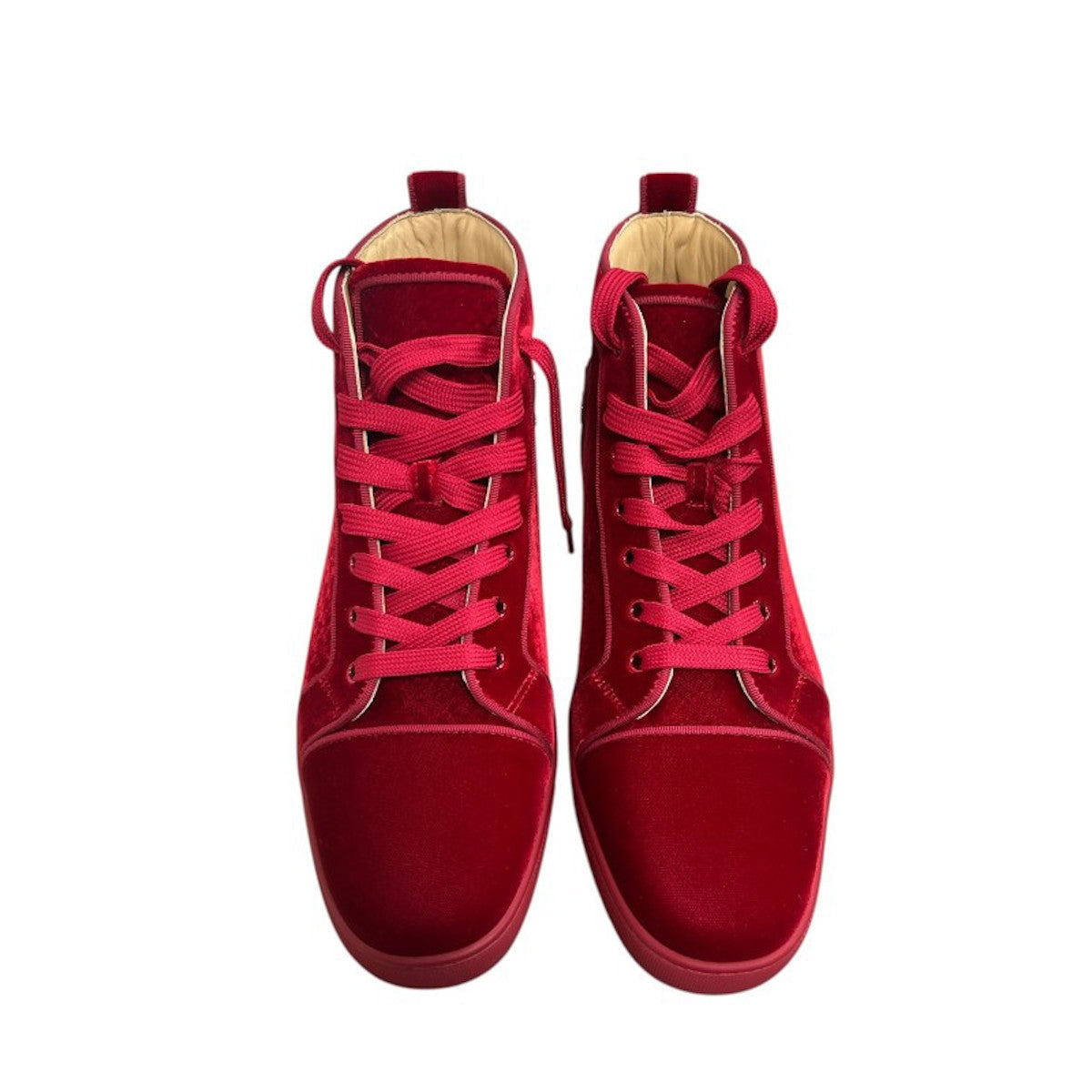Christian Louboutin Louis Orlato Red Velvet Boots