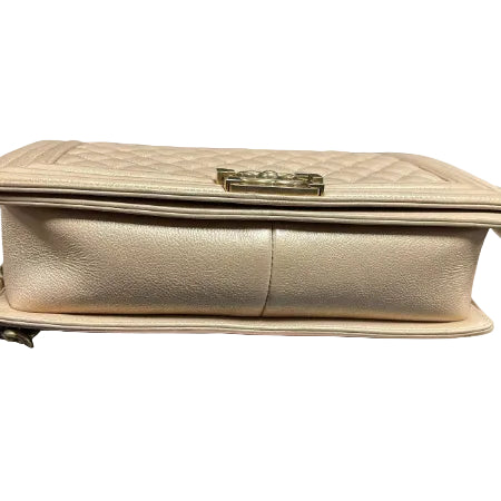 Chanel Gold Caviar Leather Bag