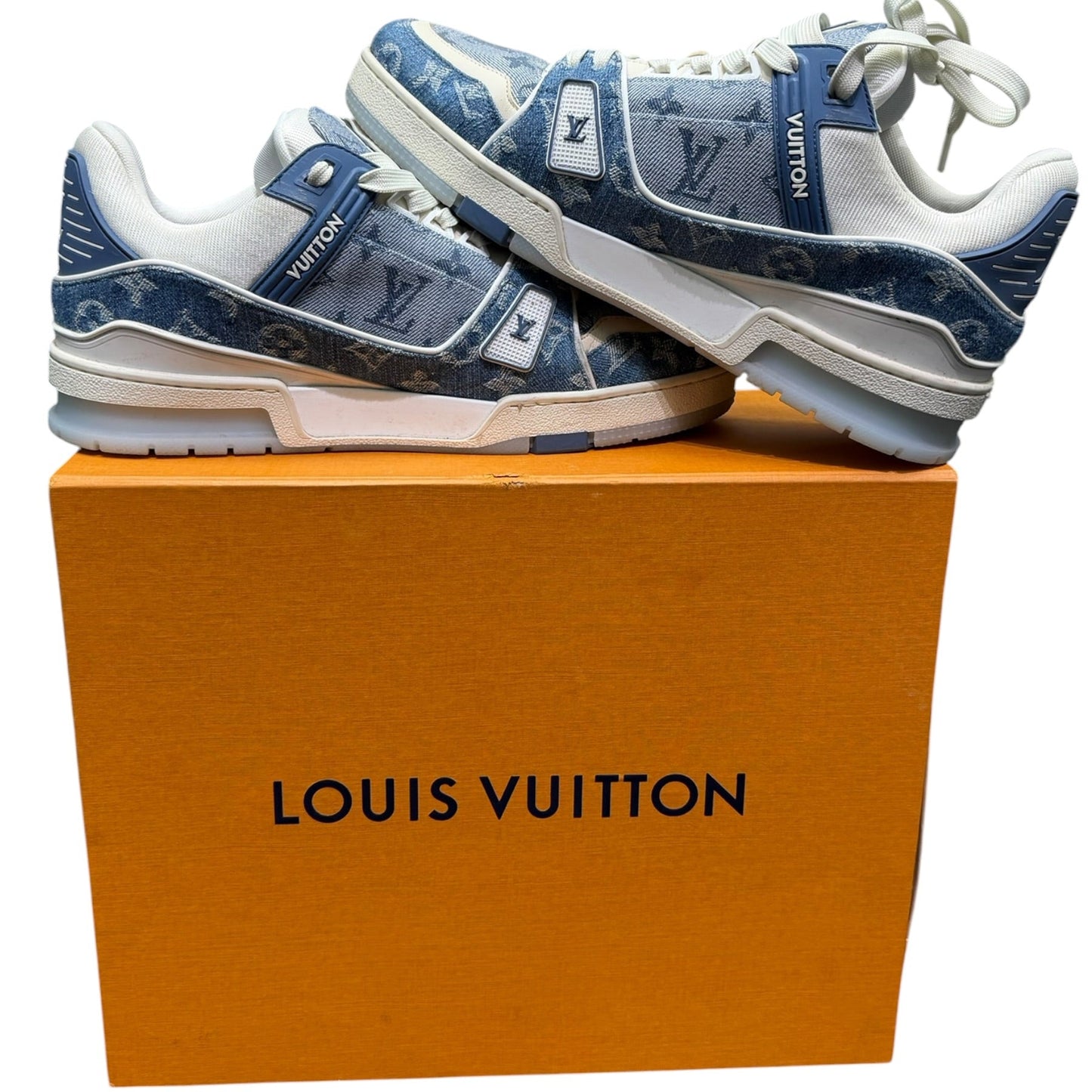 Louis Vuitton blue Monogram denim sneakers