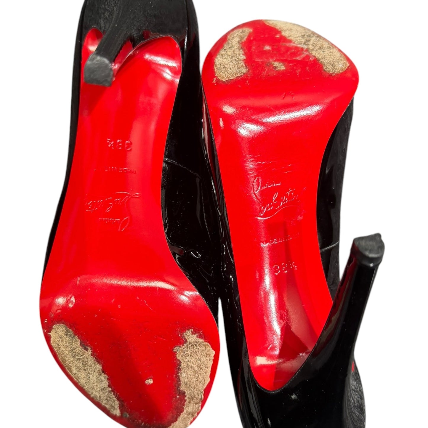 Christian Louboutin Very Privé 120 Patent Leather Peep Toe Pumps