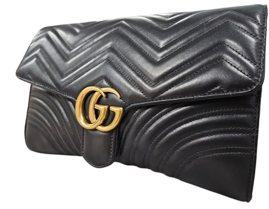 **SOLD** - Gucci Calfskin Matelasse GG Marmont Clutch Bag