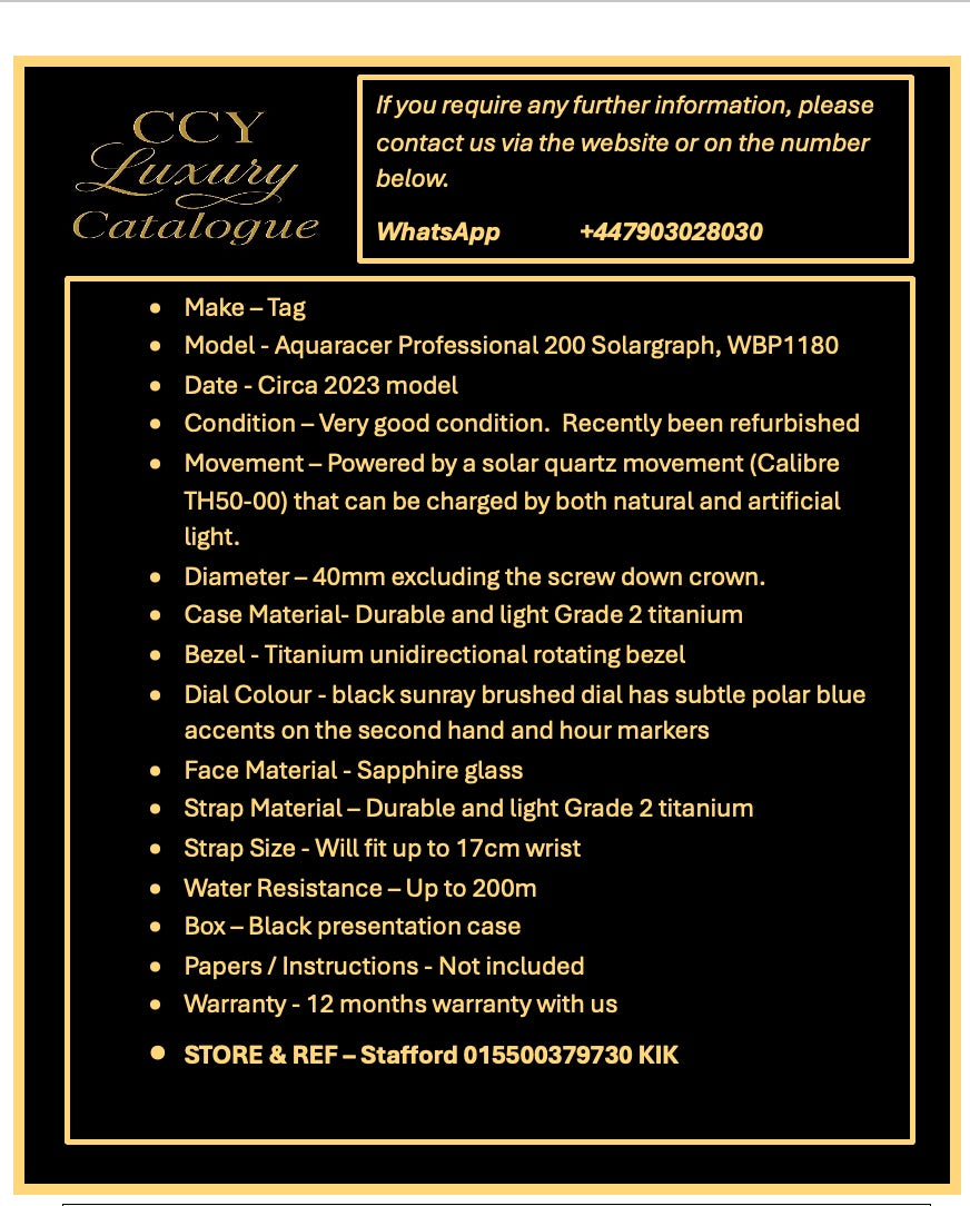 Tag Aquaracer Professional 200 Solargraph