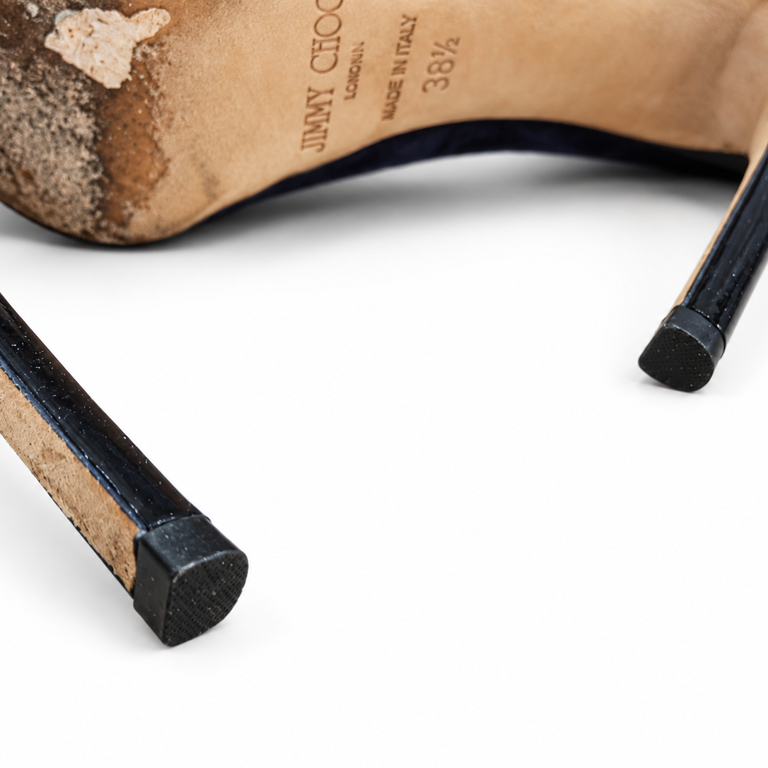 Jimmy Choo Alex Navy Blue Platform Court Shoes