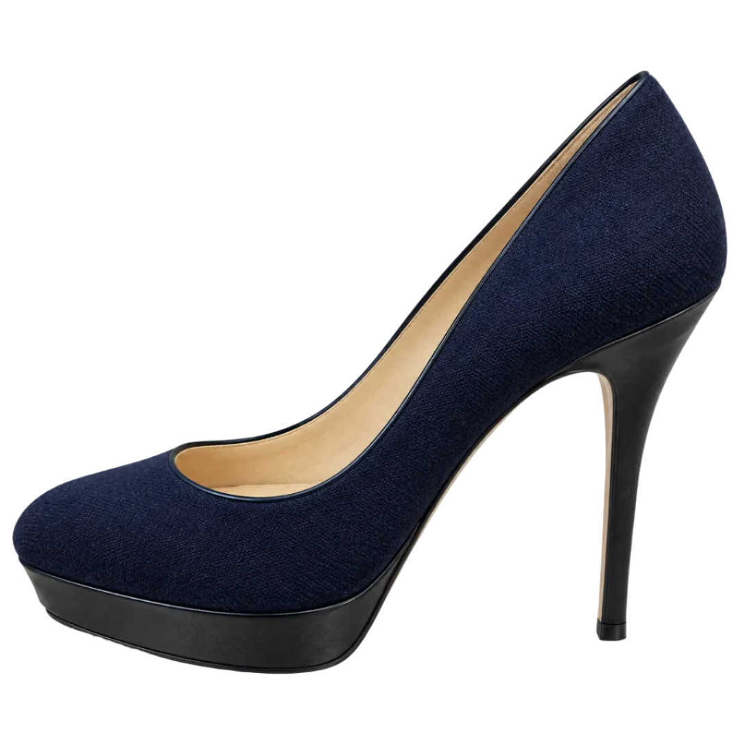 Jimmy Choo Alex Navy Blue Platform Court Shoes
