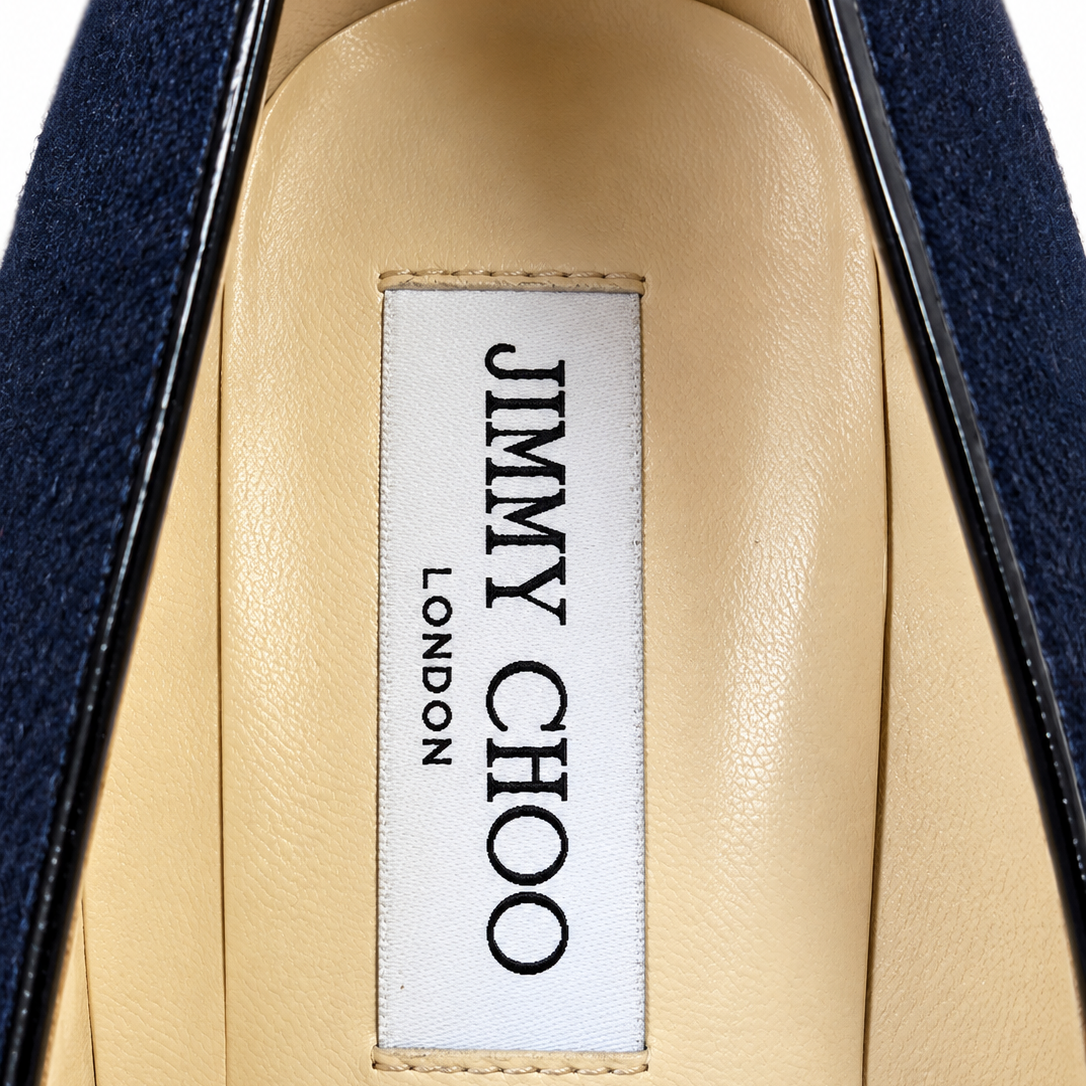 Jimmy Choo Alex Navy Blue Platform Court Shoes