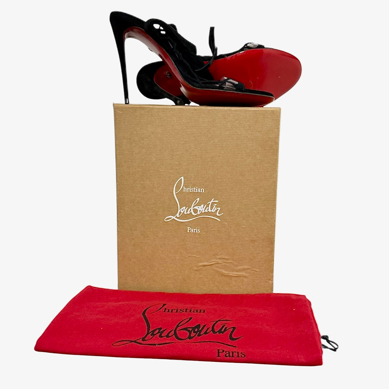 Christian Louboutin Zoom 100 black fishnet mesh tights shoes