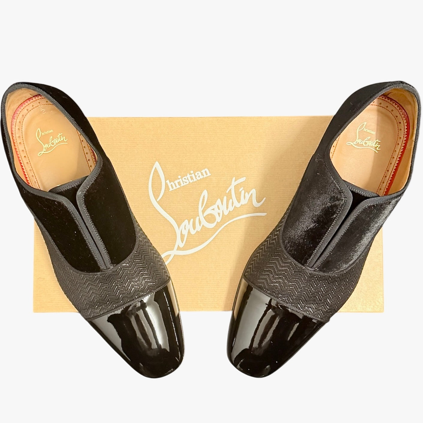 **SOLD** Christian Louboutin Alpha Male Flat Pat / Lurex Zig