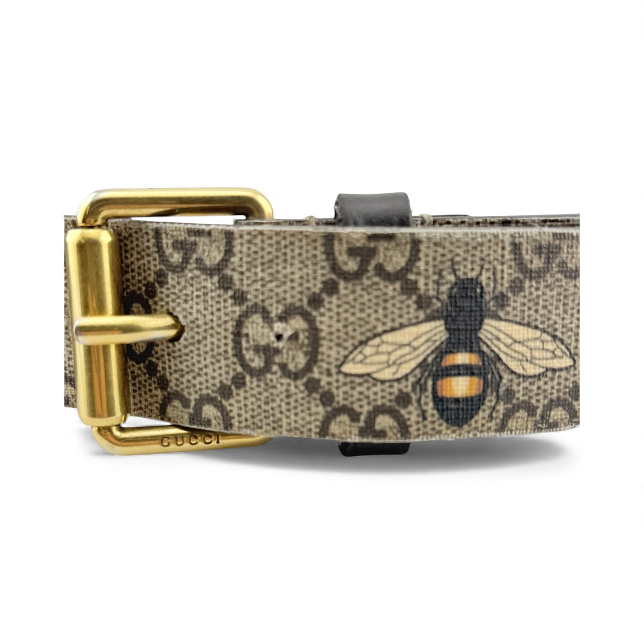 Gucci Supreme canvas belt with bumblebee design