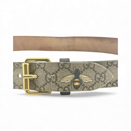 Gucci Supreme canvas belt with bumblebee design