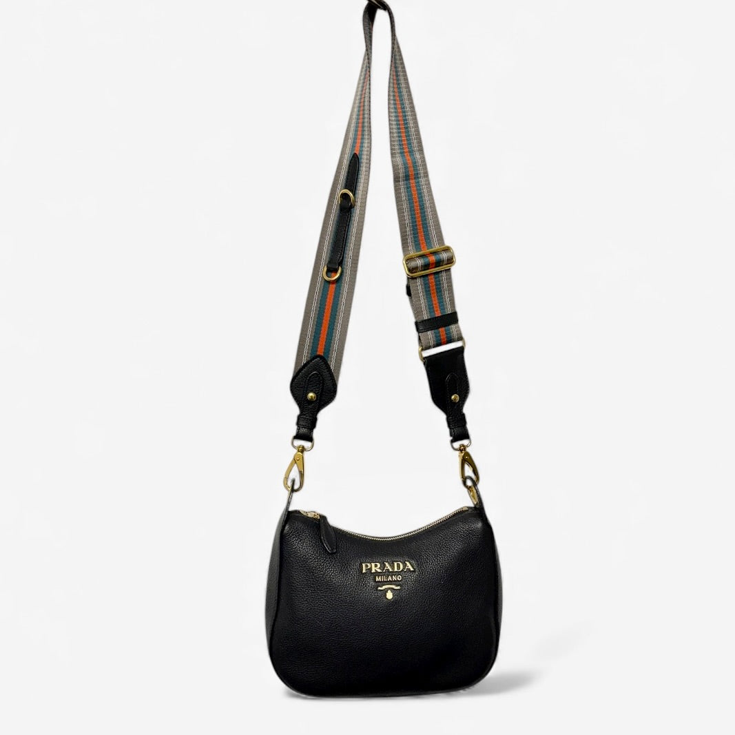 Prada Black Leather Vitello Phenix