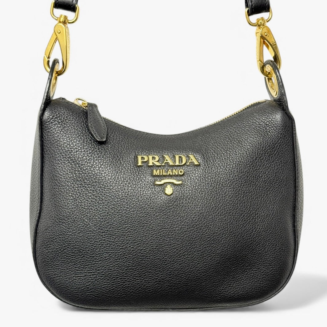 Prada Black Leather Vitello Phenix