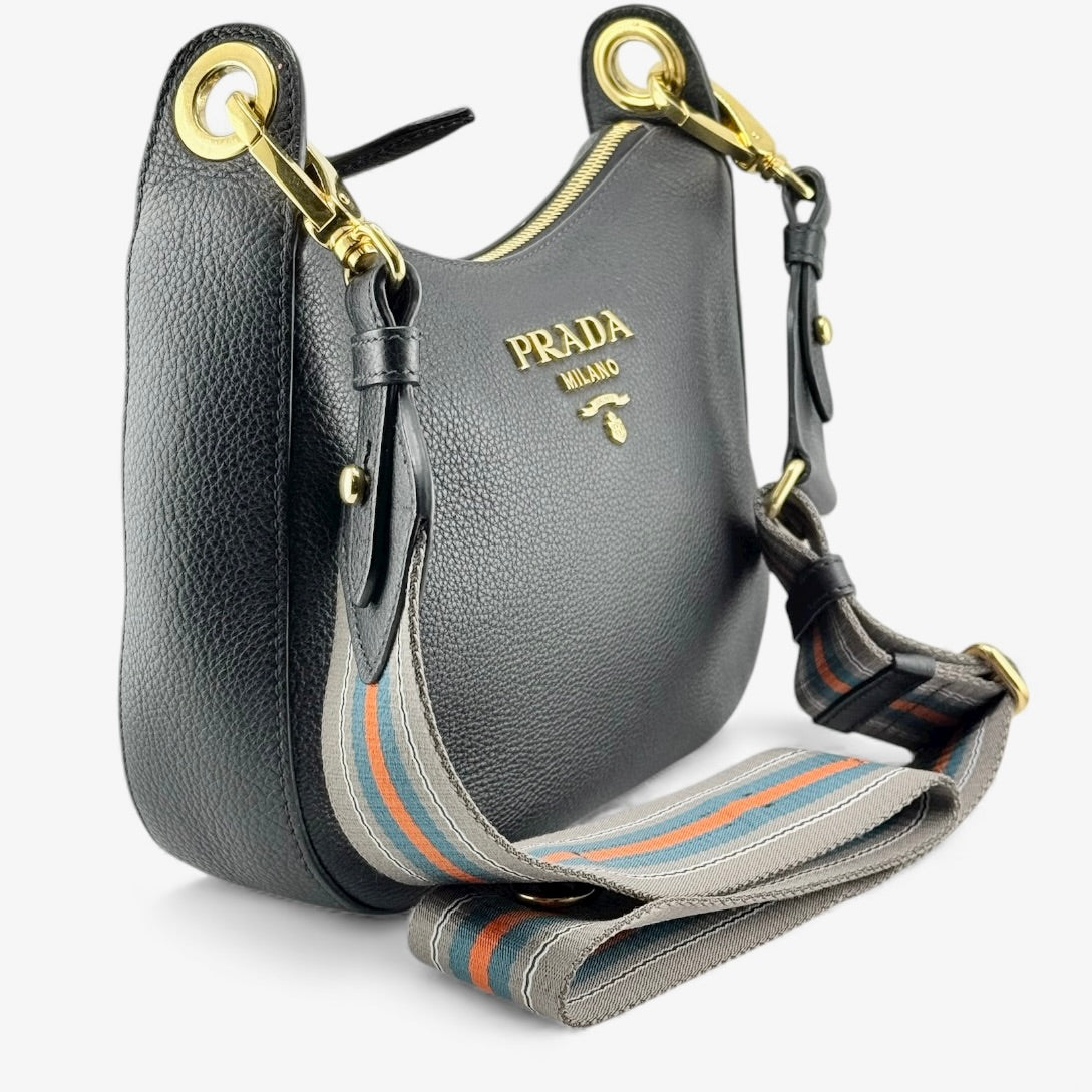 Prada Black Leather Vitello Phenix