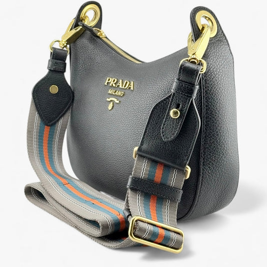 Prada Black Leather Vitello Phenix