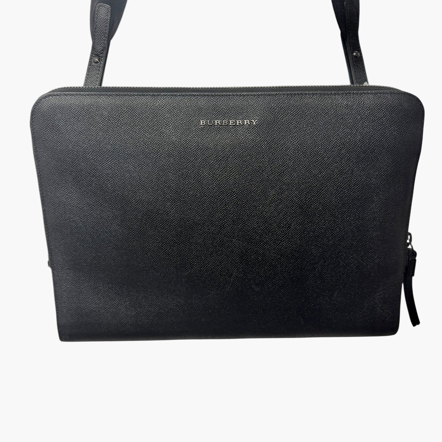 Burberry Leather 2way Clutch Shoulder Bag Black