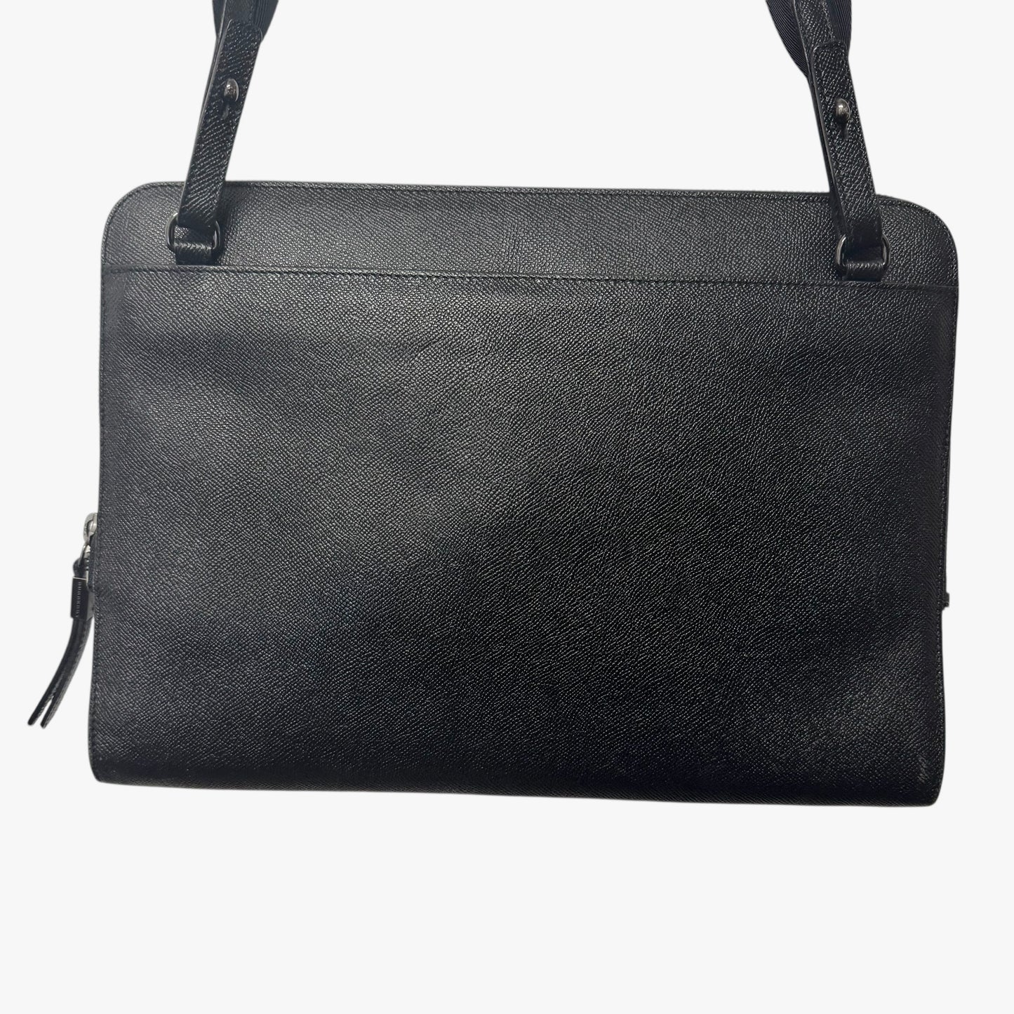 Burberry Leather 2way Clutch Shoulder Bag Black