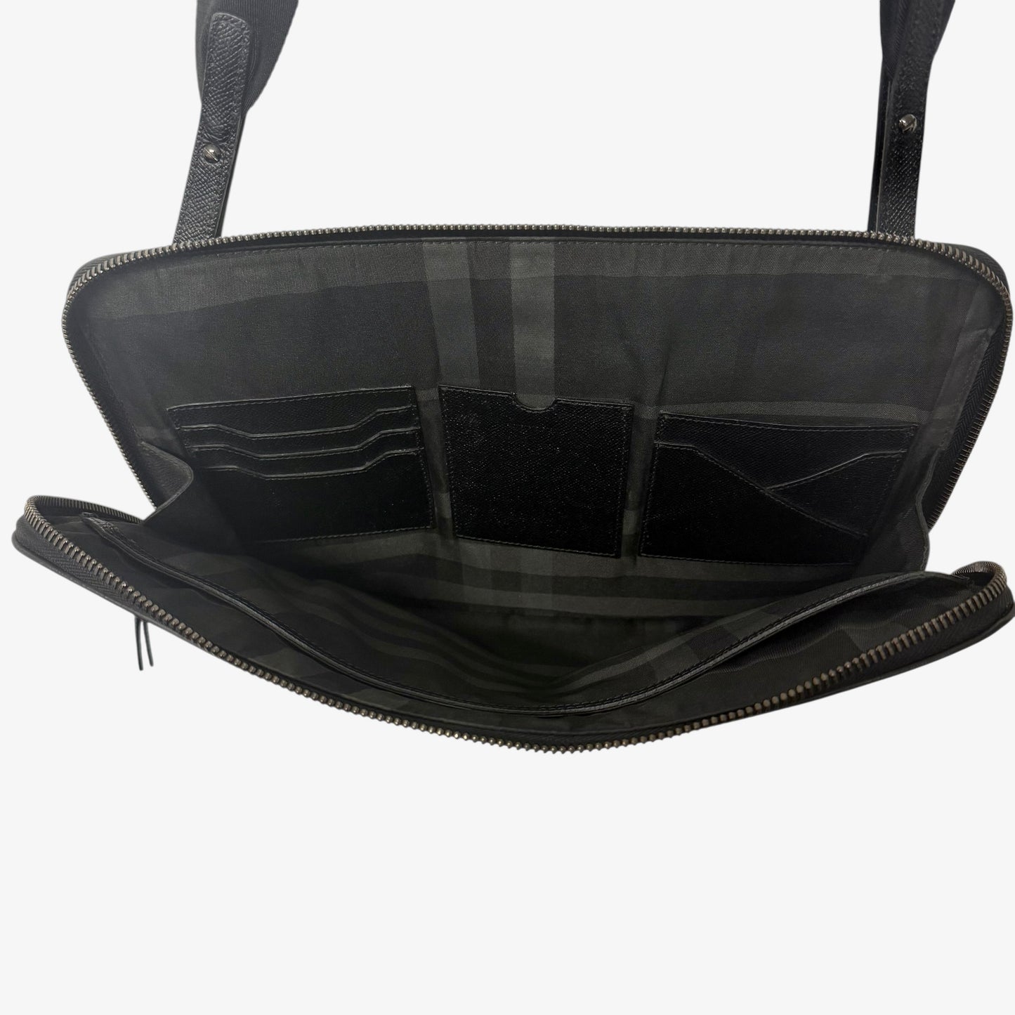 Burberry Leather 2way Clutch Shoulder Bag Black