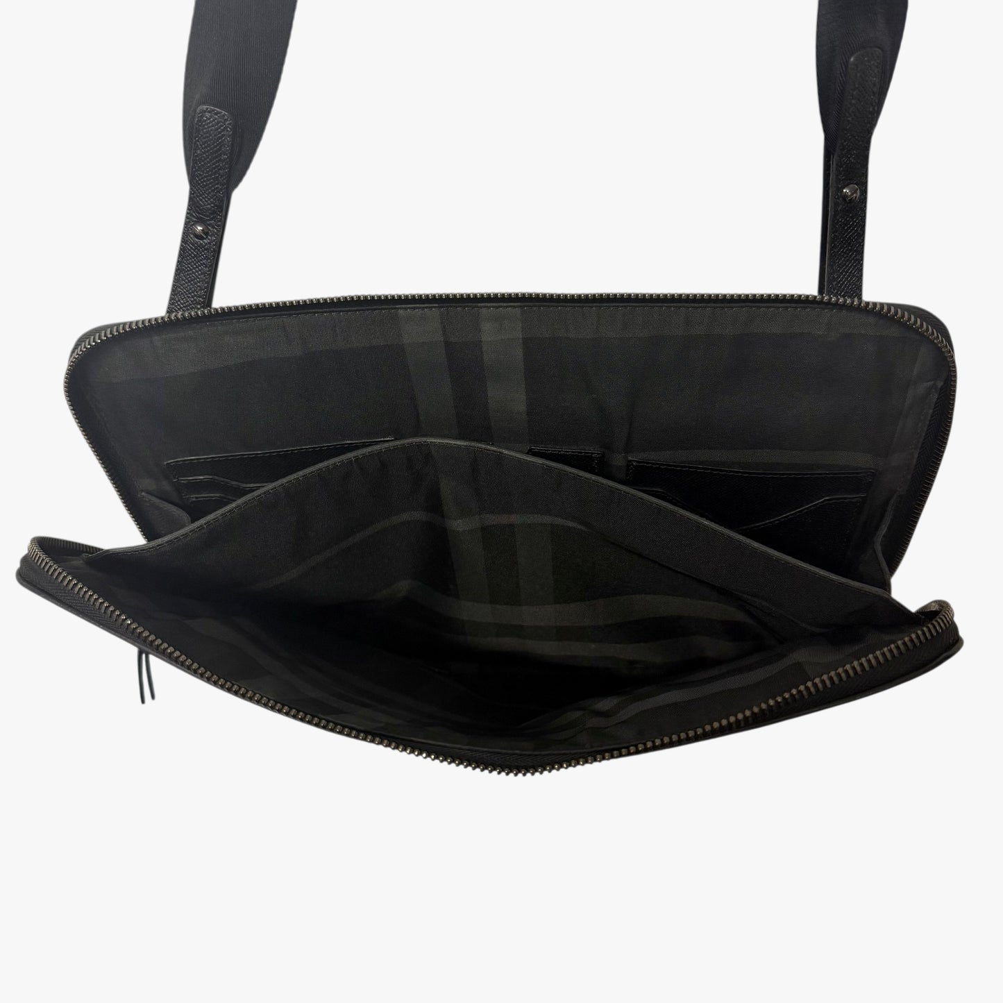 Burberry Leather 2way Clutch Shoulder Bag Black