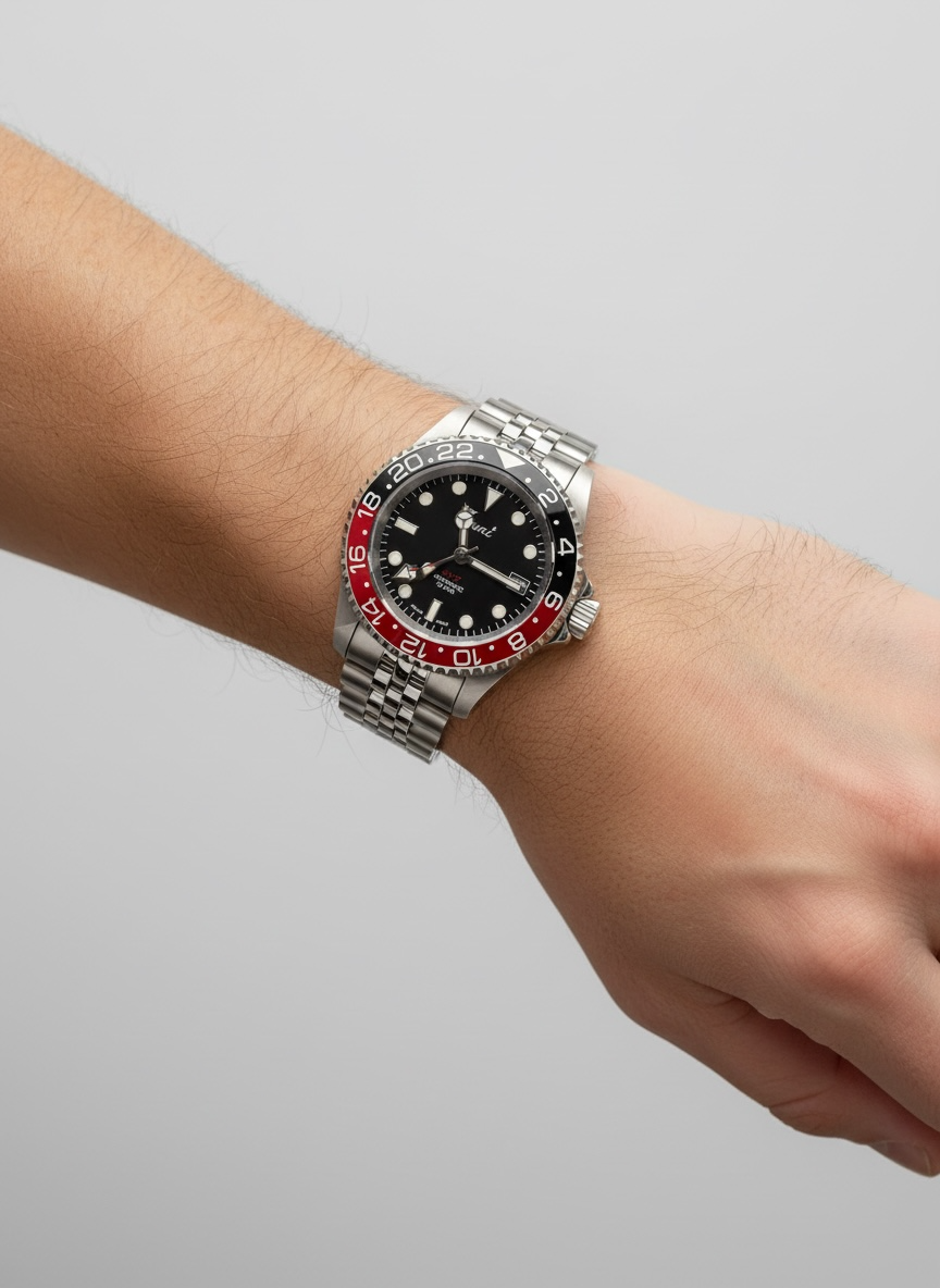 Squale 1545 GMT Black & Red