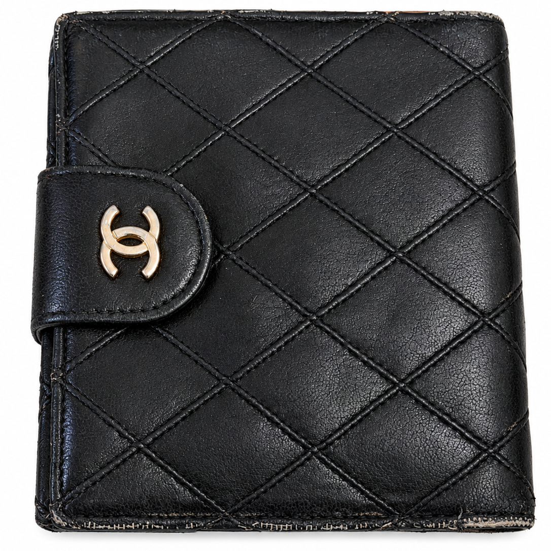 Chanel Quilted Leather Folding Wallet