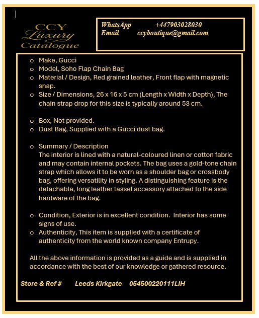 Gucci Soho Flap Chain Bag