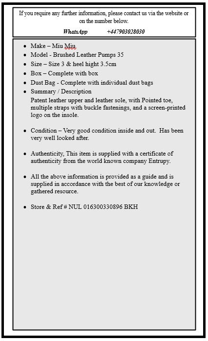 Miu Miu Brushed Leather Pumps 35