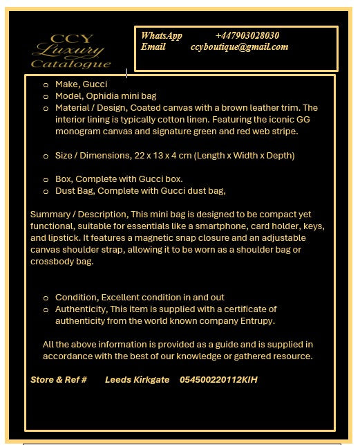 Gucci Ophidia mini bag