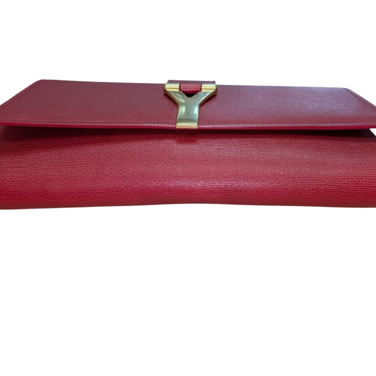 Saint Laurent Fuchsia Leather Ligne Y Clutch