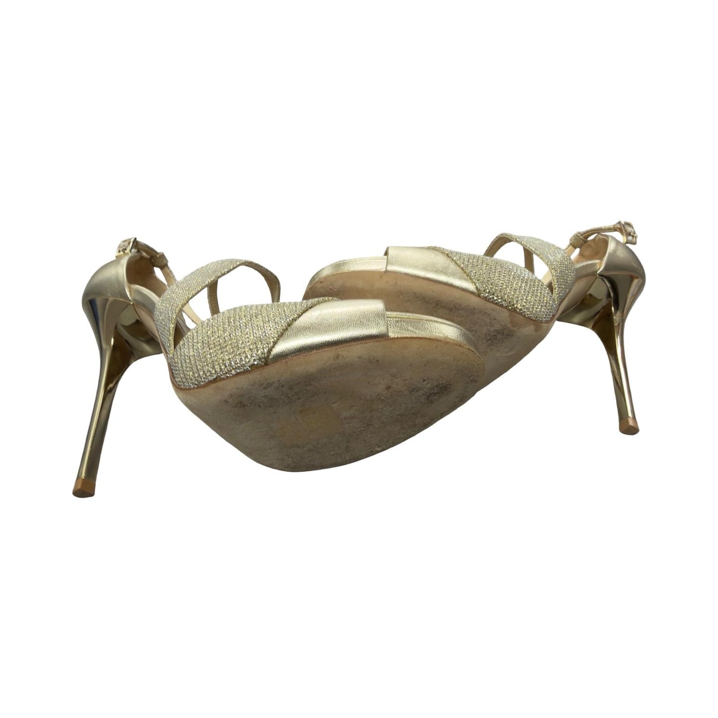 Jimmy Choo Tyne 120 Gold Glitter Heels Shoes