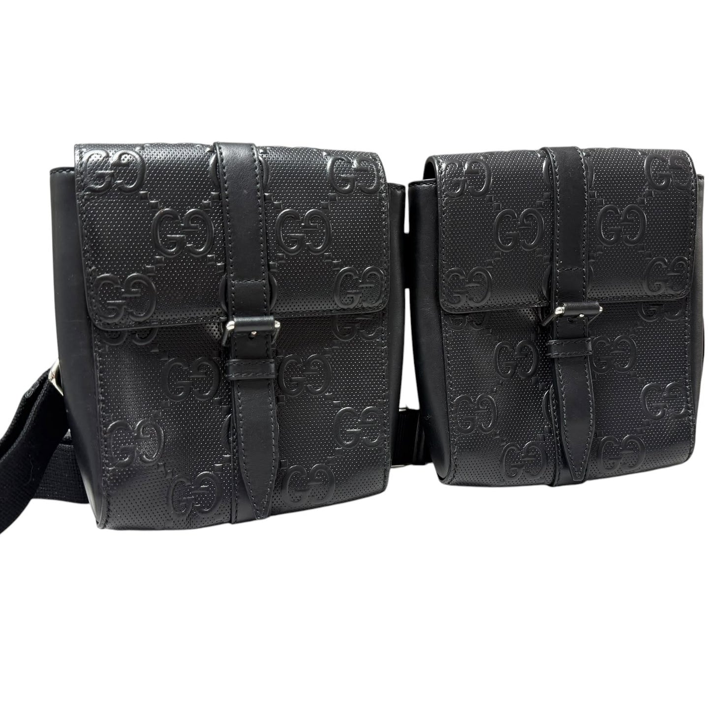 Gucci GG Embossed Double Belt Bag