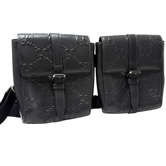 Gucci GG Embossed Double Belt Bag