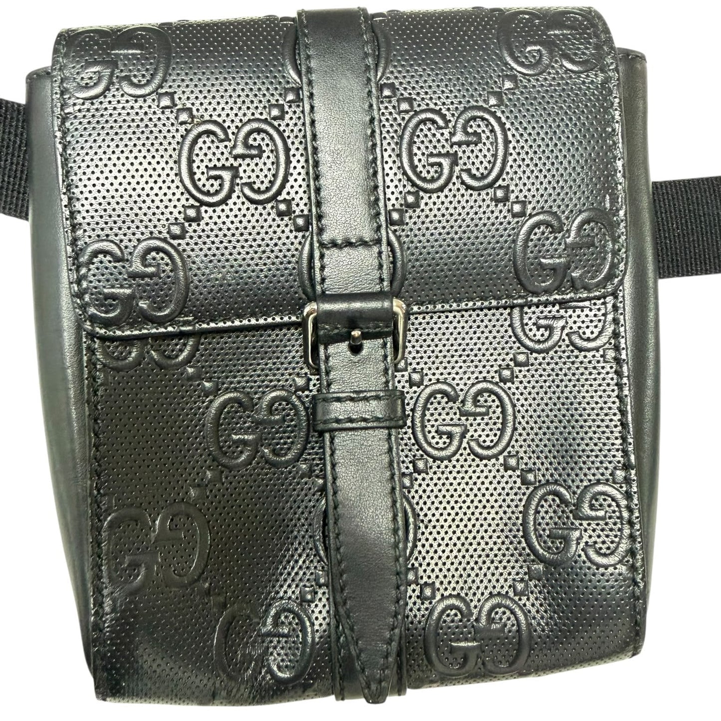 Gucci GG Embossed Double Belt Bag