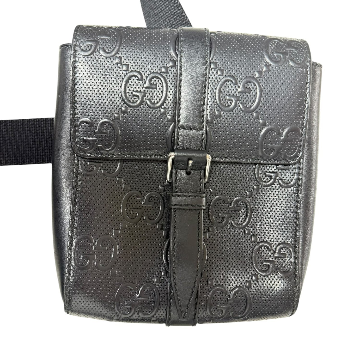 Gucci GG Embossed Double Belt Bag