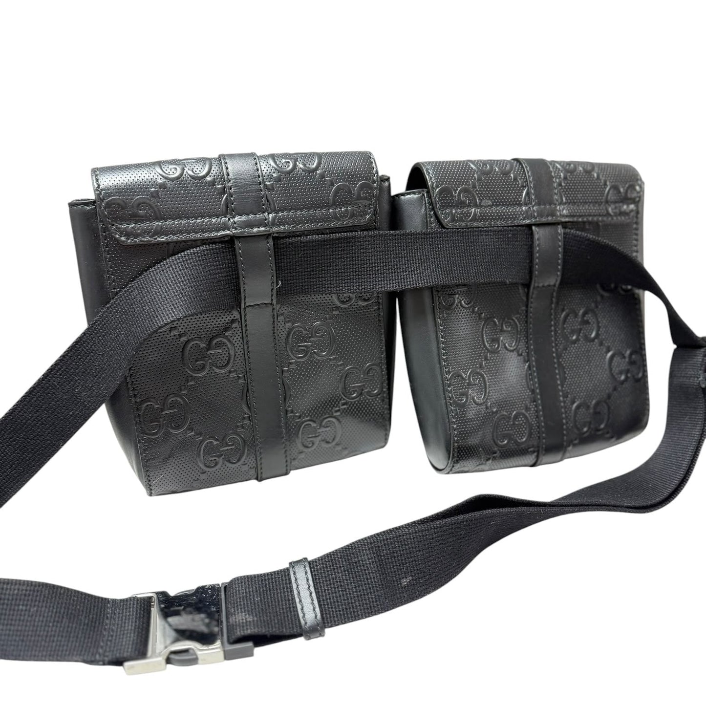 Gucci GG Embossed Double Belt Bag