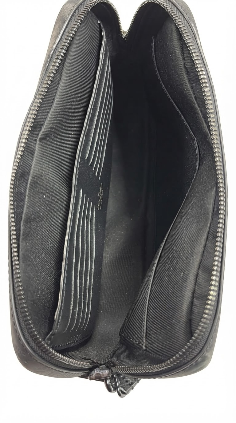 &nbsp;Louis Vuitton Monogram Eclipse Pochette Kasai Clutch Bag