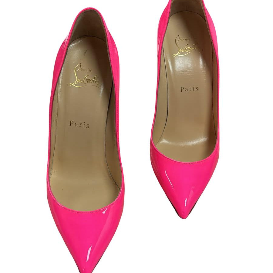 Christian Louboutin Pigalle Follies 100 Shocking Pink Patent Leather Heels