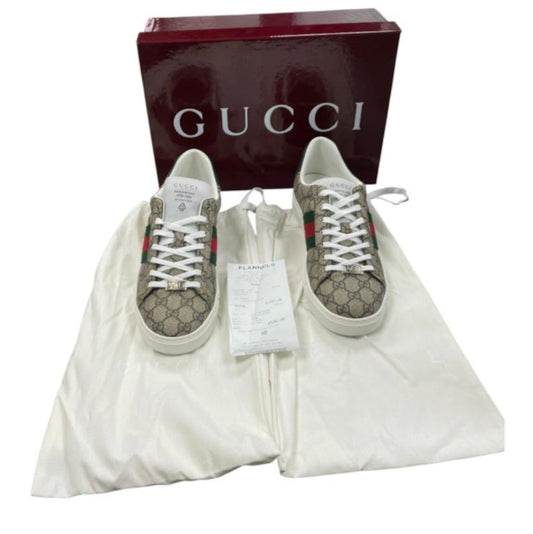 Gucci New GG Ace Beige Ebony Sneakers